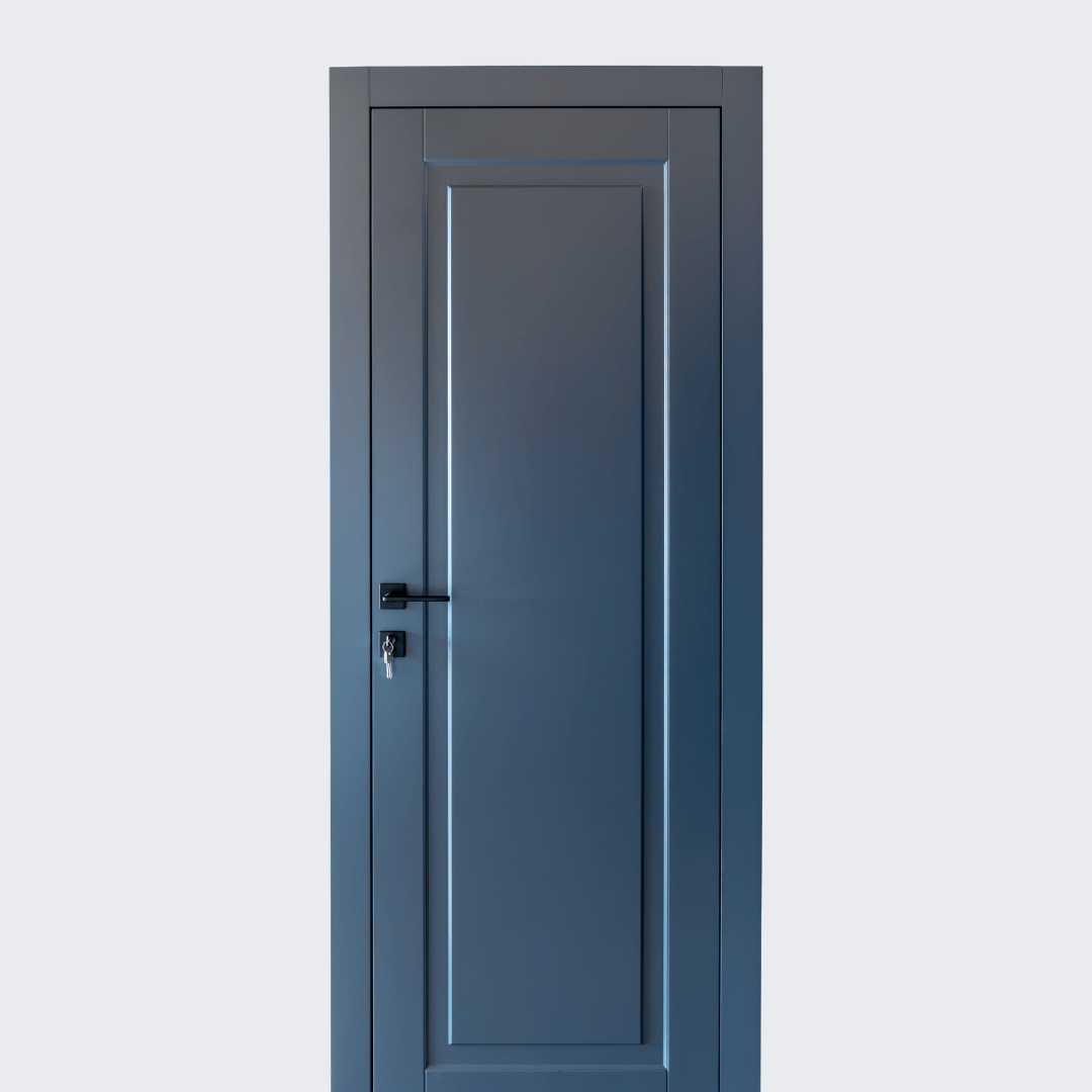 warna cat pintu rumah mewah navy dan abu-abu